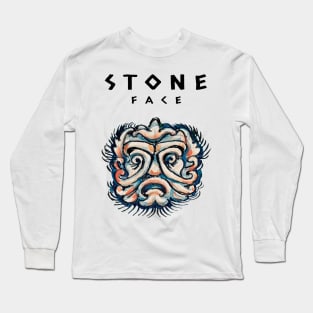 Stone Head Retro Sculpture Face Long Sleeve T-Shirt